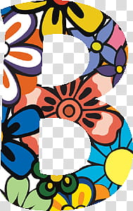 FiloFonts floral, multicolored floral B illustration transparent background PNG clipart