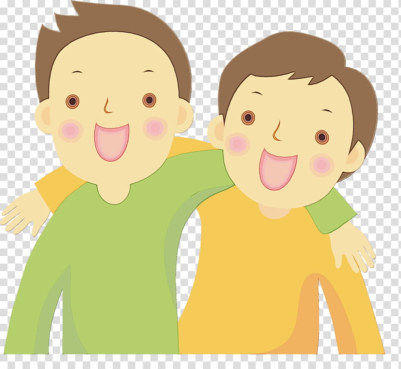 Friendship Day, Watercolor, Paint, Wet Ink, Love, Hug, Best Friends Forever, Person transparent background PNG clipart