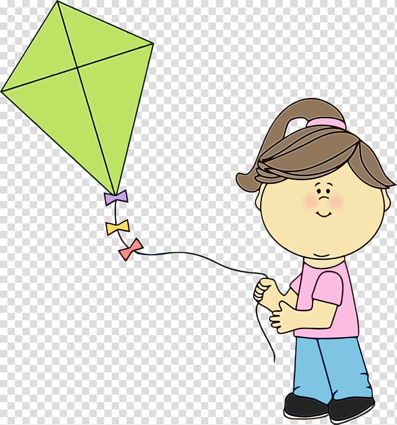 cartoon line kite child happy, Makar Sankranti, Maghi, Bhogi, Kite Flying, Watercolor, Paint, Wet Ink transparent background PNG clipart