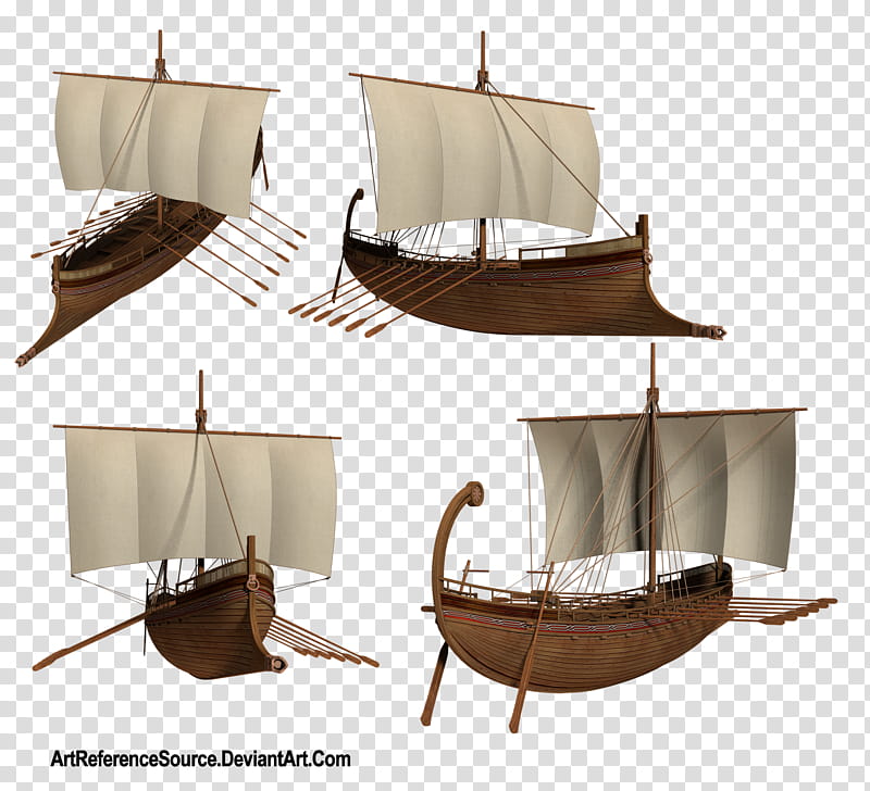 Greek Ship from various angles, brown Art Reference Source Deviant Art wooden boat transparent background PNG clipart