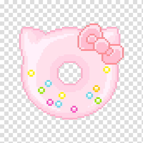 Pixel Pink Pink Hello Kitty Doughnut Illustration Transparent Background Png Clipart Hiclipart