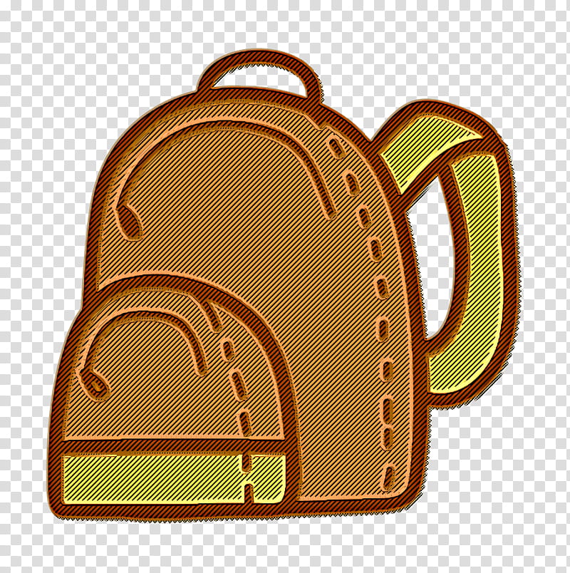 backpack icon bag icon object icon, School Icon, Student Icon, Study Icon, Brown, Yellow transparent background PNG clipart