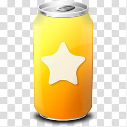 Drink Web   Icon , yellow, orange, and white star can transparent background PNG clipart