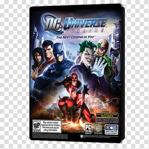 PC Games Dock Icons , DC Universe Online, DC Universe Online game cover transparent background PNG clipart