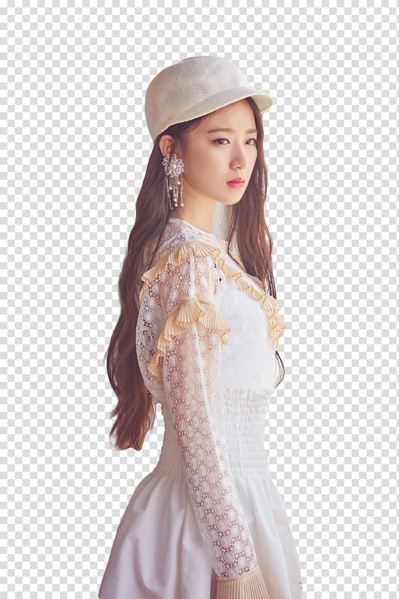 RENDER  G I DLE, woman wearing white long-sleeved dress transparent background PNG clipart