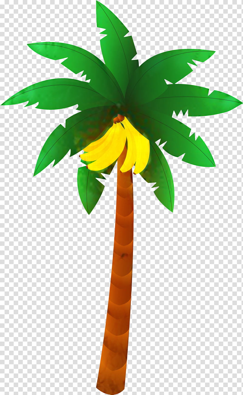 Cartoon Palm Tree, Banana, Cartoon, Banana Leaf, Jungle, Web Design, Green, Plant transparent background PNG clipart