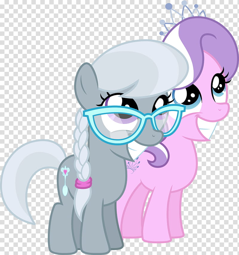We are the cutest when we smile, two gray and pink My Little Pony graphics transparent background PNG clipart