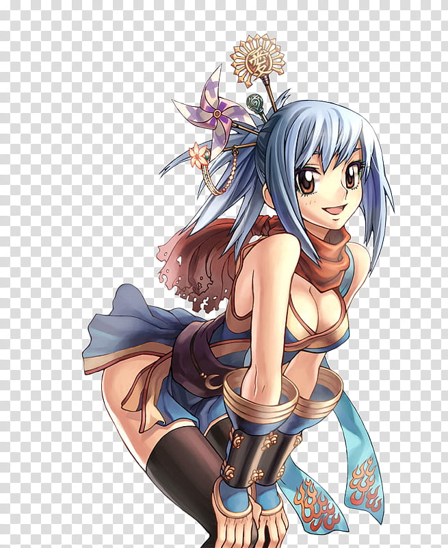 blue-haired female anime character transparent background PNG clipart