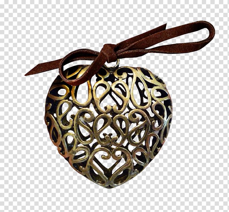 Autumn, heart gold-colored ornament transparent background PNG clipart