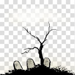 glitchhDock version , three gray tombstones beside black bare tree transparent background PNG clipart