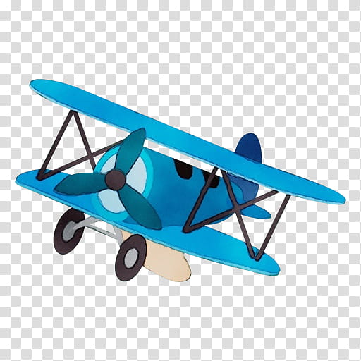 airplane vehicle biplane aircraft turquoise, Watercolor, Paint, Wet Ink, Radiocontrolled Aircraft, Propellerdriven Aircraft, Model Aircraft, Wing transparent background PNG clipart