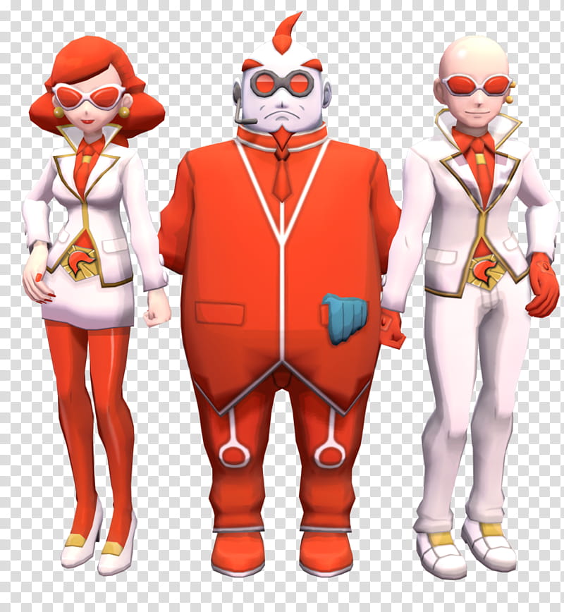 Team Flare Admins dl, one female and two male anime characters transparent background PNG clipart