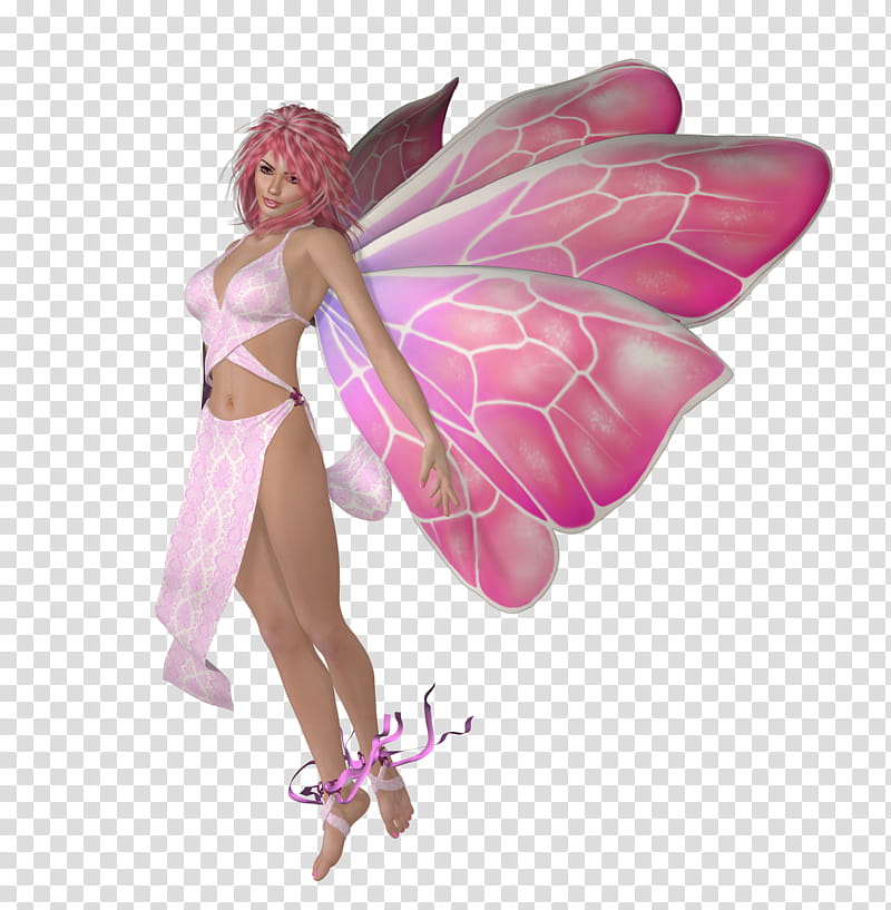 Think Pink Fairies, woman with wing game character transparent background PNG clipart