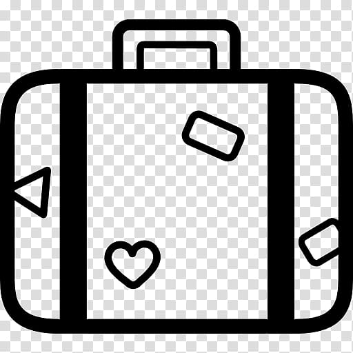 suitcase clip art black and white