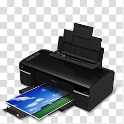 Devices and Printers Icon Collection , Printer Epson TW, black Epson multi-function printer transparent background PNG clipart