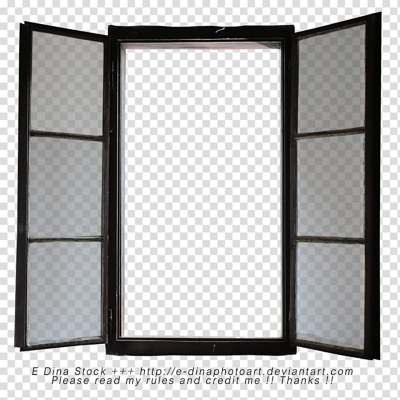 Window, brown framed -door opened window transparent background PNG clipart