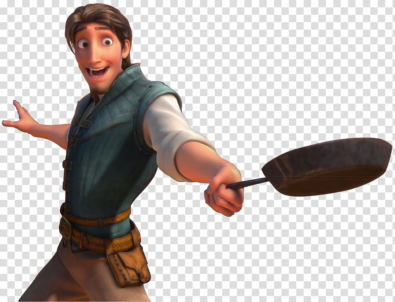 Tangled Flynn Rider with the Frying Pan Happy transparent background PNG clipart