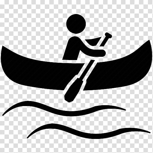 canoe clipart black and white