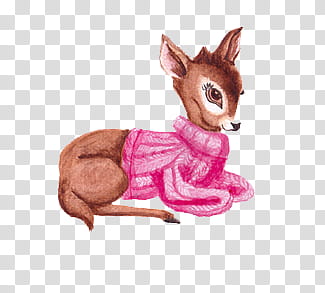 Christmas Resource , deer wearing pink sweater illustration transparent background PNG clipart