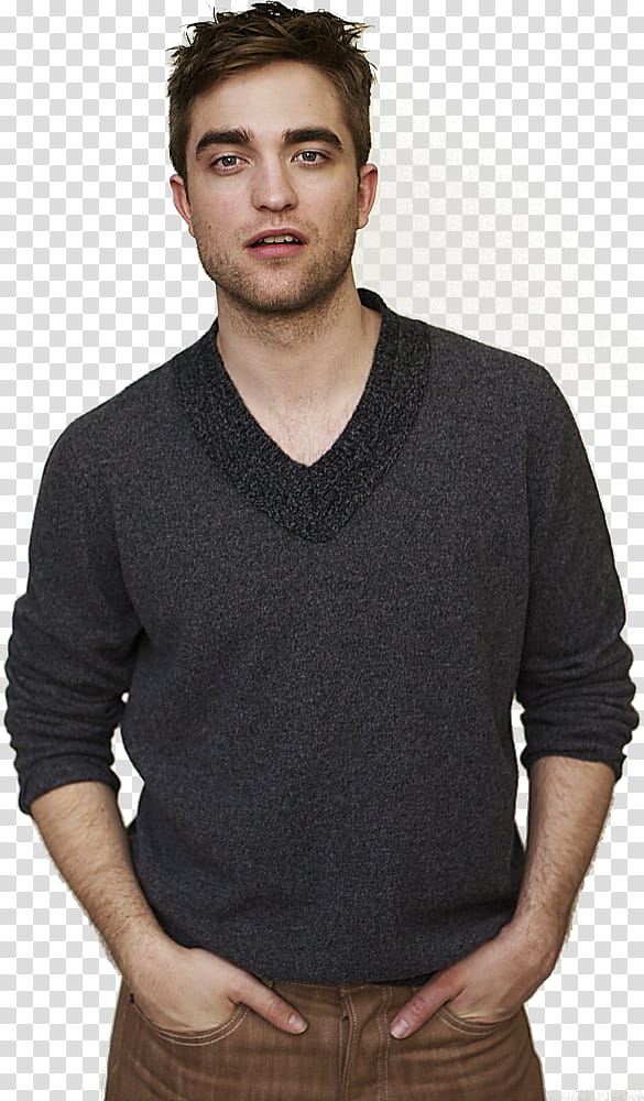 Robert Pattinson en HD, Robert Pattinson in black shirt transparent background PNG clipart