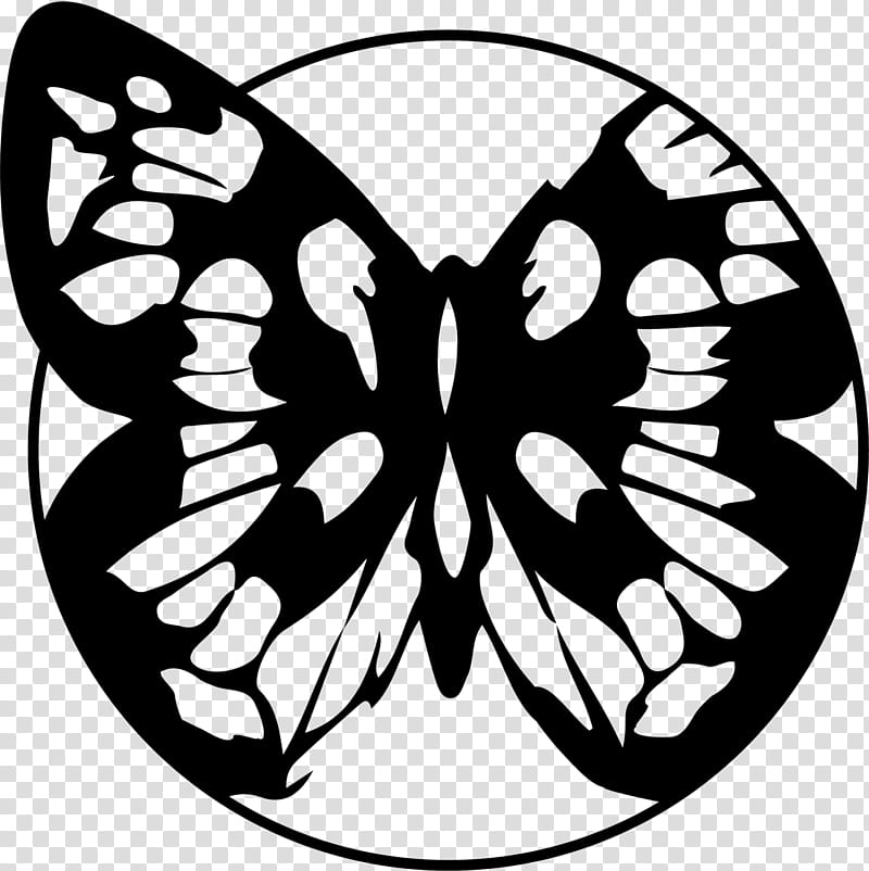 Butterfly Stencil, Monarch Butterfly, Insect, Brushfooted Butterflies, Symmetry, Membrane, Tiger Milkweed Butterflies, Blackandwhite transparent background PNG clipart