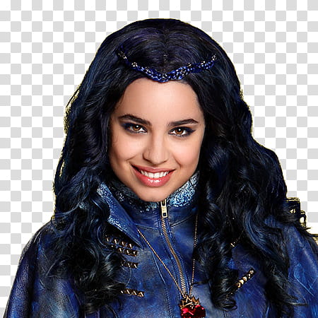 Disney Descendants Mega , smiling woman wearing blue denim jacket transparent background PNG clipart