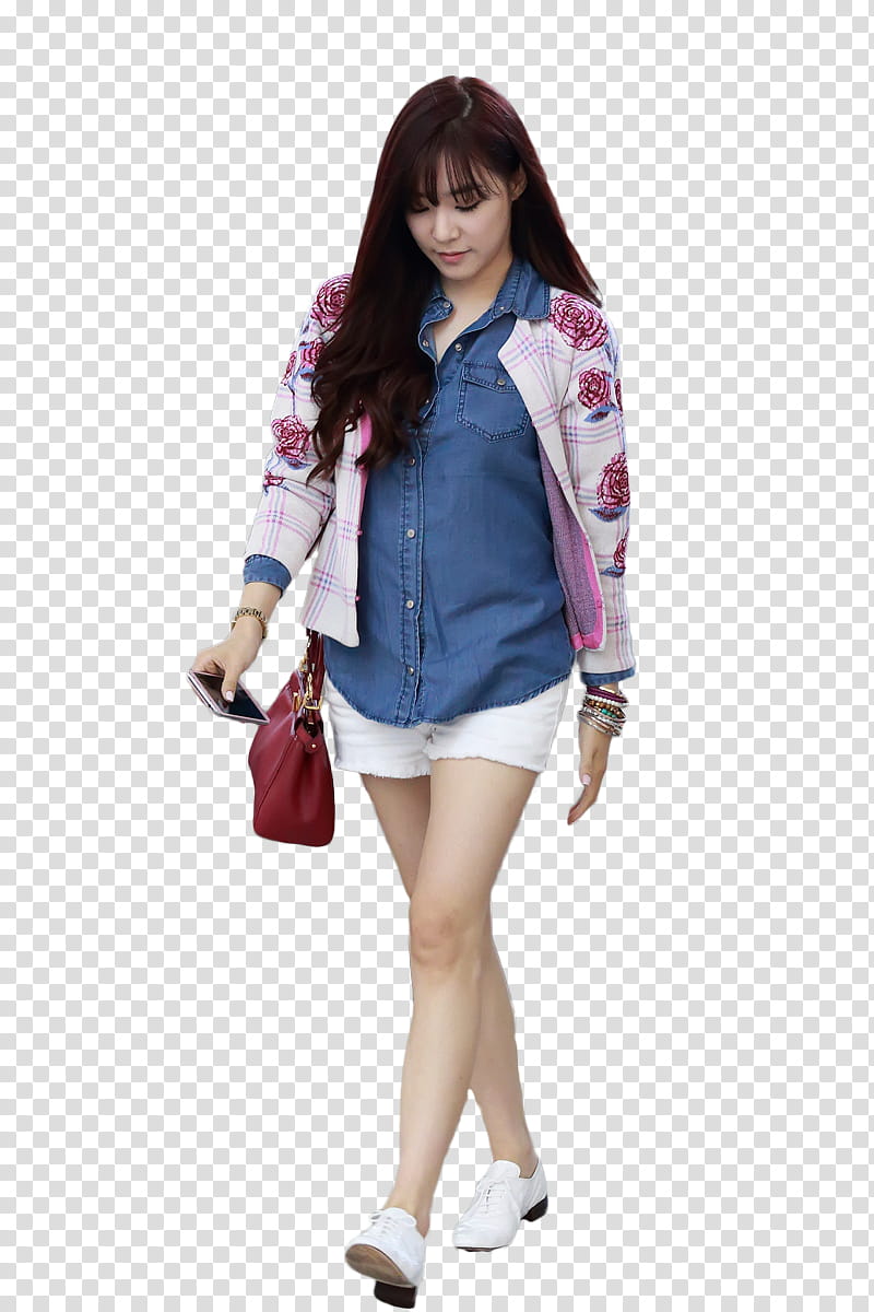 Tiffany Airport, woman walking holding phone transparent background PNG clipart