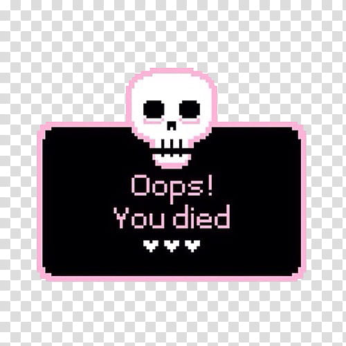Full, Opps You died illustration with skull transparent background PNG clipart