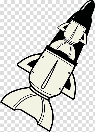 white and black rocket art transparent background PNG clipart