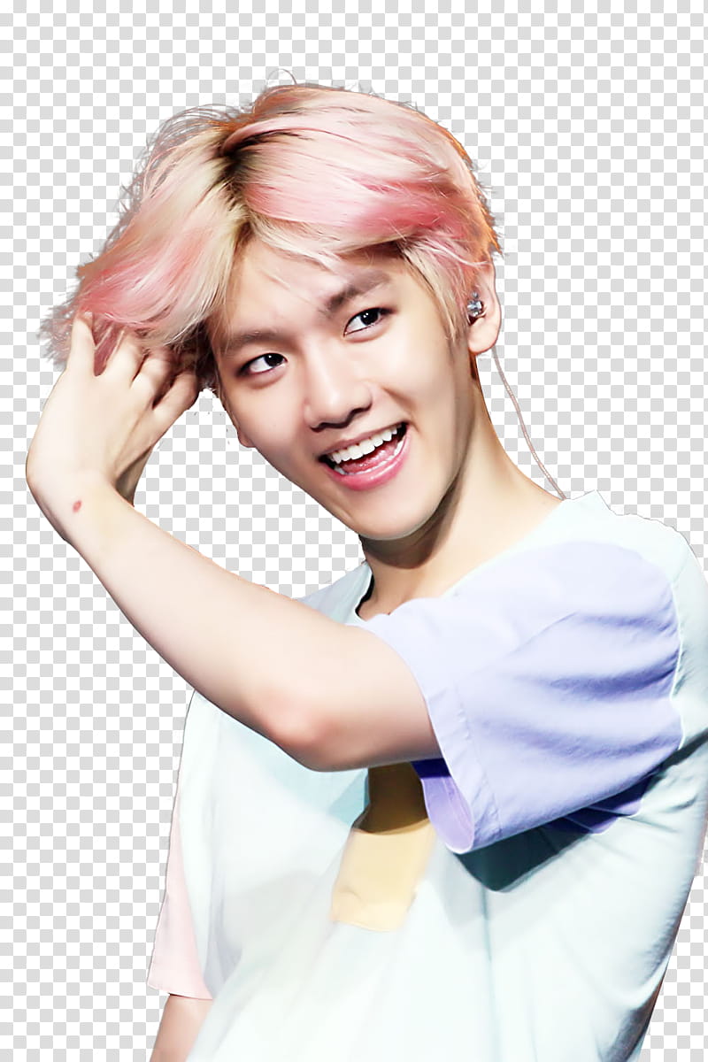 EXO Baekhyun , man holding hair transparent background PNG clipart