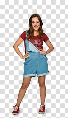 Violetta , woman wearing blue overall shorts transparent background PNG clipart