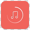 M Flat, Music, red and white music player application icon transparent background PNG clipart