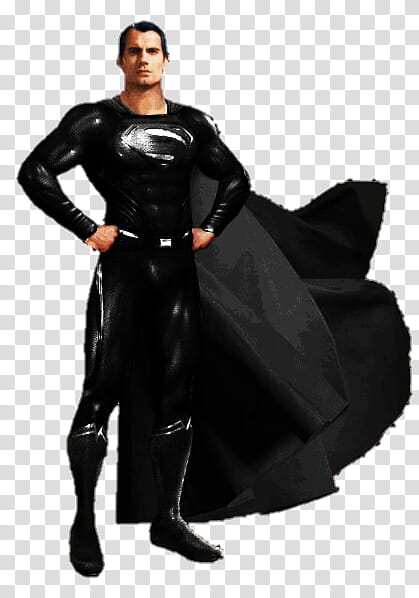 Superman Black Suit Render  transparent background PNG clipart