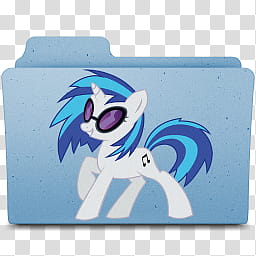 All icons in mac and ico PC formats, folder, myMusic vinyl, white and blue My Little Pony folder transparent background PNG clipart
