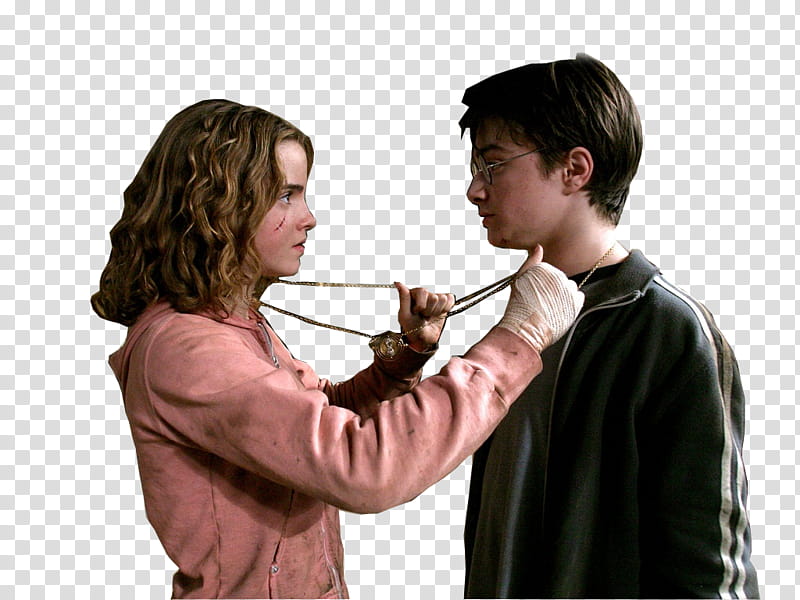 Emma Watson as Hermione Granger and Daniel Radcliffe as Harry Potter transparent background PNG clipart