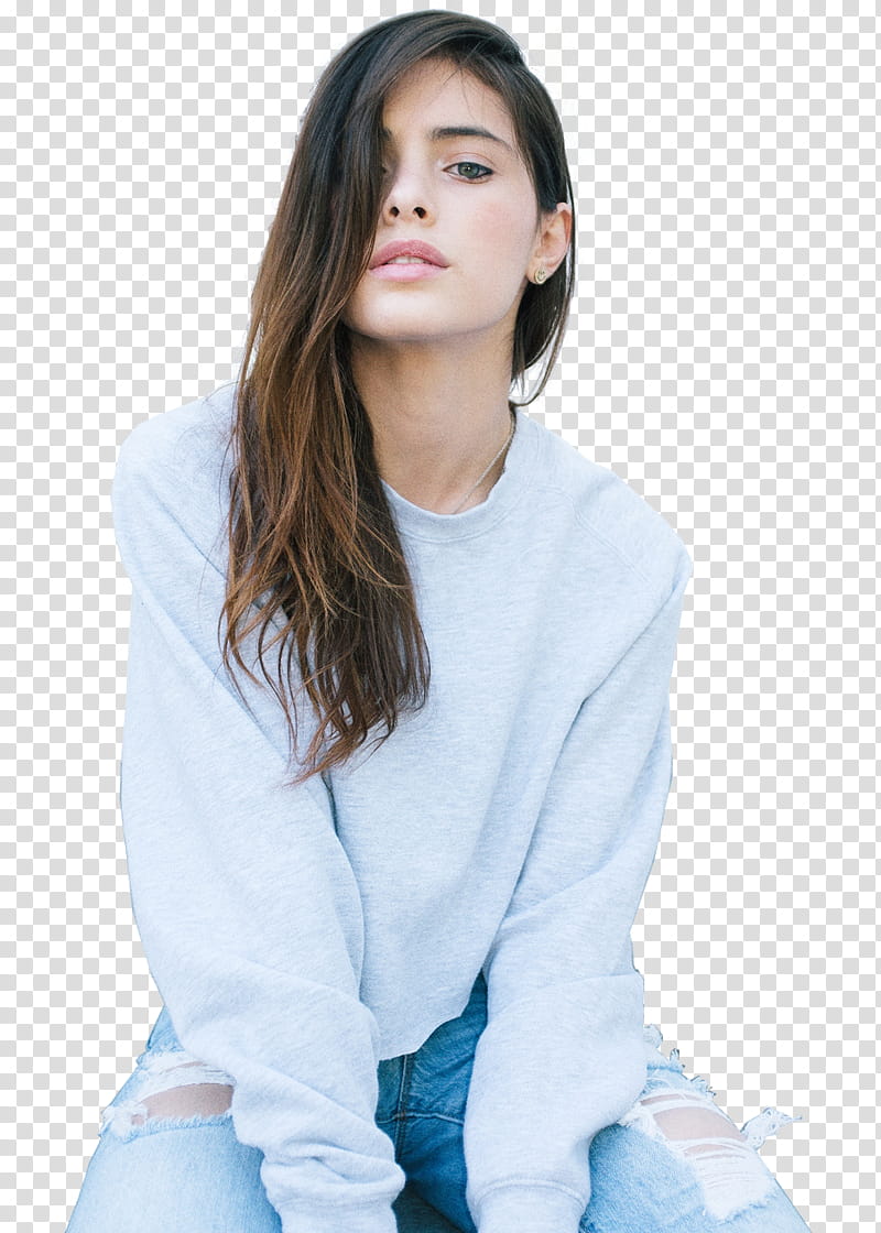 Female Model , woman in gray sweater transparent background PNG clipart