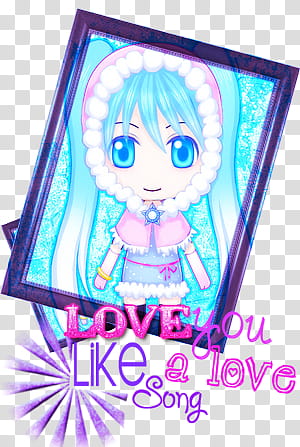 Piapro Yuki Miku  Love you like a love song transparent background PNG clipart
