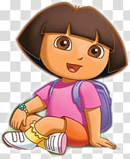 Dora The Explorer, sitting Dora the Explorer transparent background PNG clipart