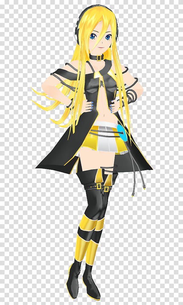 female character with yellow hair transparent background PNG clipart