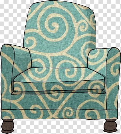 Colored Sofa, blue and white padded sofa chair illustration transparent background PNG clipart
