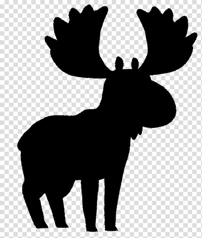 Reindeer, Moose, Cattle, Antler, Silhouette, Animal, Elk, Stencil transparent background PNG clipart