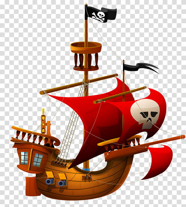 Pirate Ship, Caravel, Boat, Galleon, Sailing Ship, Carrack, Galley, Red transparent background PNG clipart