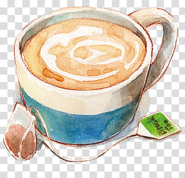 Drink Up, cup of coffee painting transparent background PNG clipart