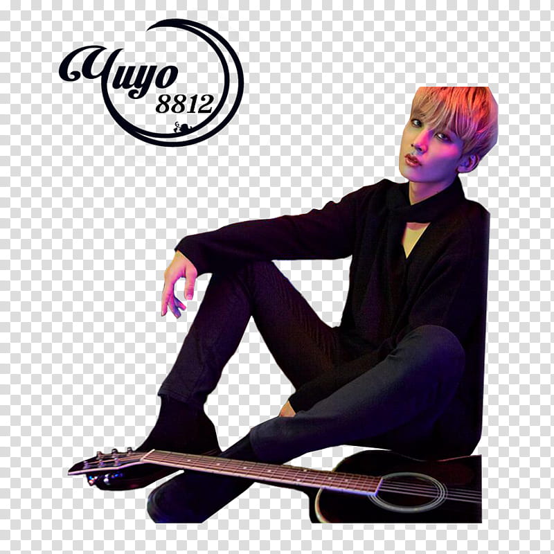 SEVENTEEN TEEN AGE, man sitting on floor beside guitar transparent background PNG clipart