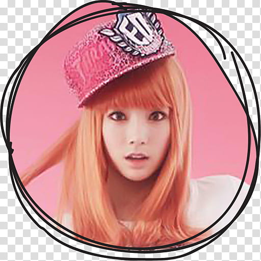 Taeyeon IGAB Circle Lines Folder Icon , Taeyeon, woman in pink cap illustration transparent background PNG clipart