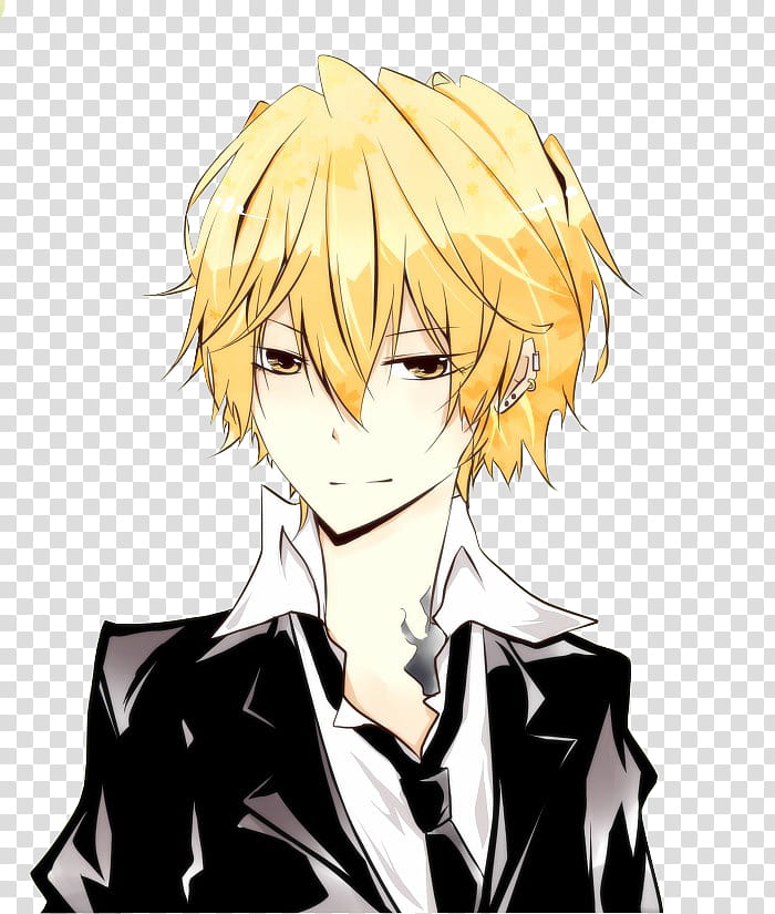 Anime Render , yellow-haired male anime character illustration transparent background PNG clipart