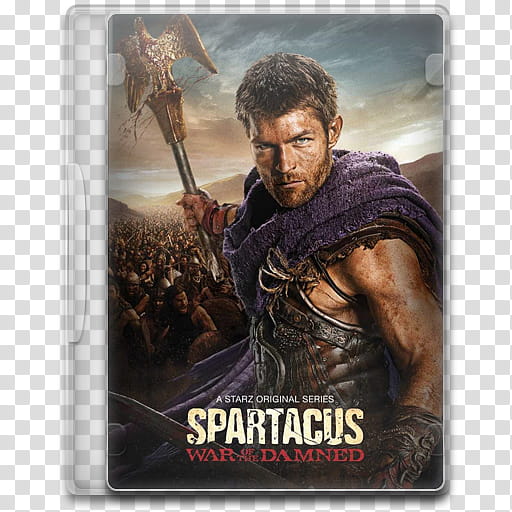 TV Show Icon , Spartacus, Blood and Sand, Spartacus War of the Damned DVD case illustration transparent background PNG clipart