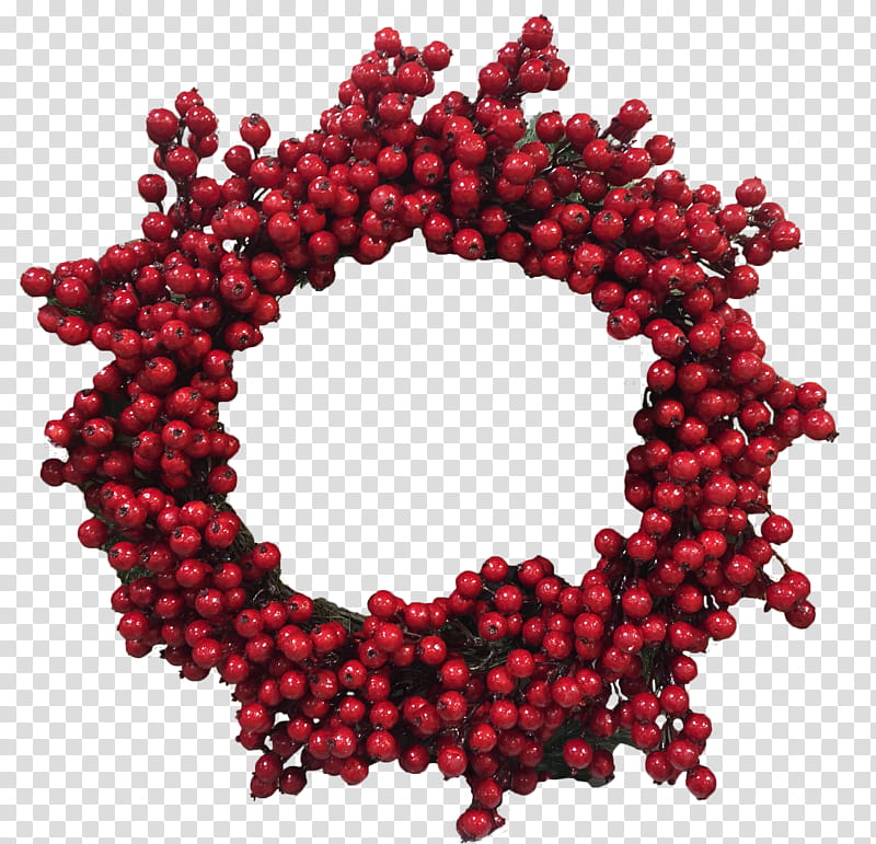 Red berry wreath free to use, round red berries transparent background PNG clipart