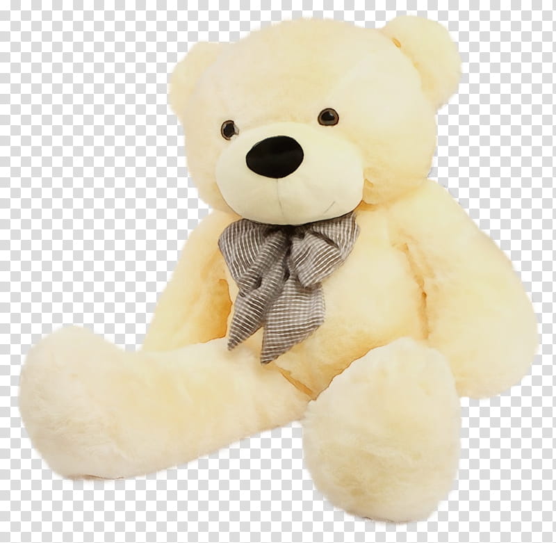 Teddy bear, Watercolor, Paint, Wet Ink, Stuffed Toy, White, Plush, Beige transparent background PNG clipart