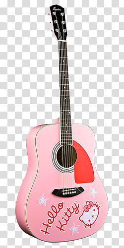 pink and red Hello Kitty guitar transparent background PNG clipart